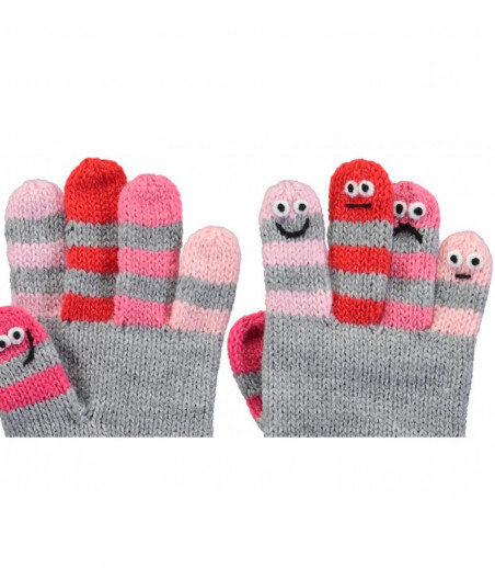 Handschuhe grau rosa Kinder